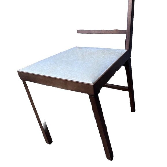 Vintage Leg-O-Matic Wood Folding Chair Vinyl White Seat RV, Camping, Any Room - Picture 6 of 11